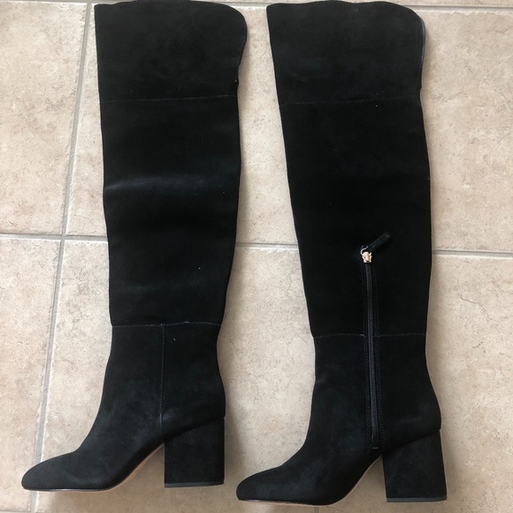 NIB J. Crew Sadie Over the Knee Boots in Black Suede Size 5 - Picture 2 of 12